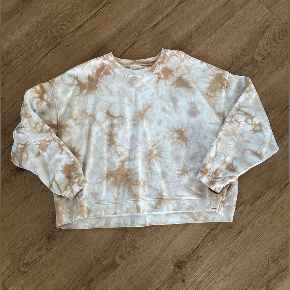 Madewell Tie-Dye Sweatshirt in Cream and Tan